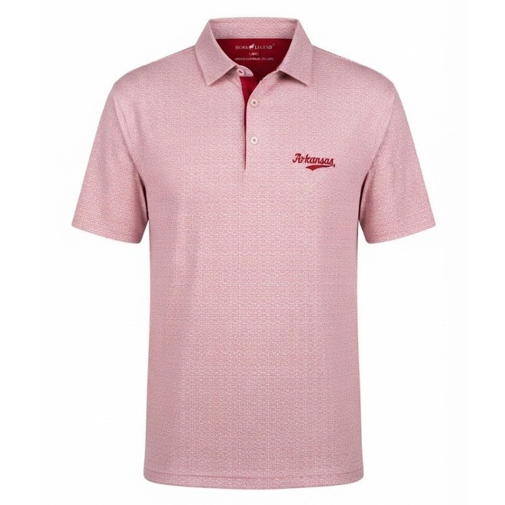 Horn Legend Arkansas Razorbacks Polo Shirt Mens Large Red Bamboo Charcoal
